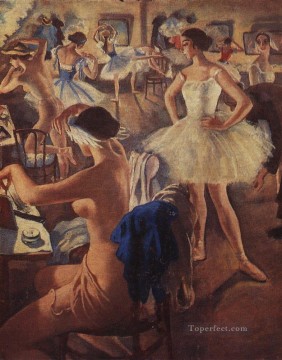  vestidor Arte - En el vestuario ballet El lago de los cisnes 1924 bailarina bailarina rusa